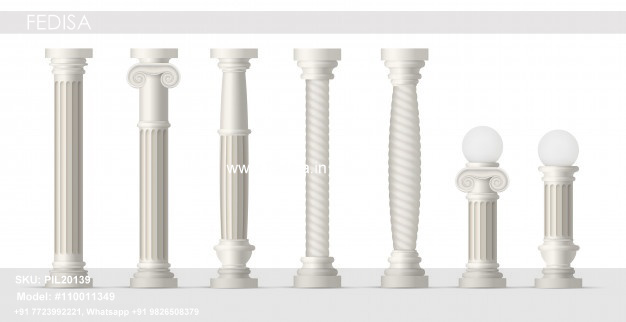 Isolated Column Footing Pillar Color Design Front House Round Pillar Design