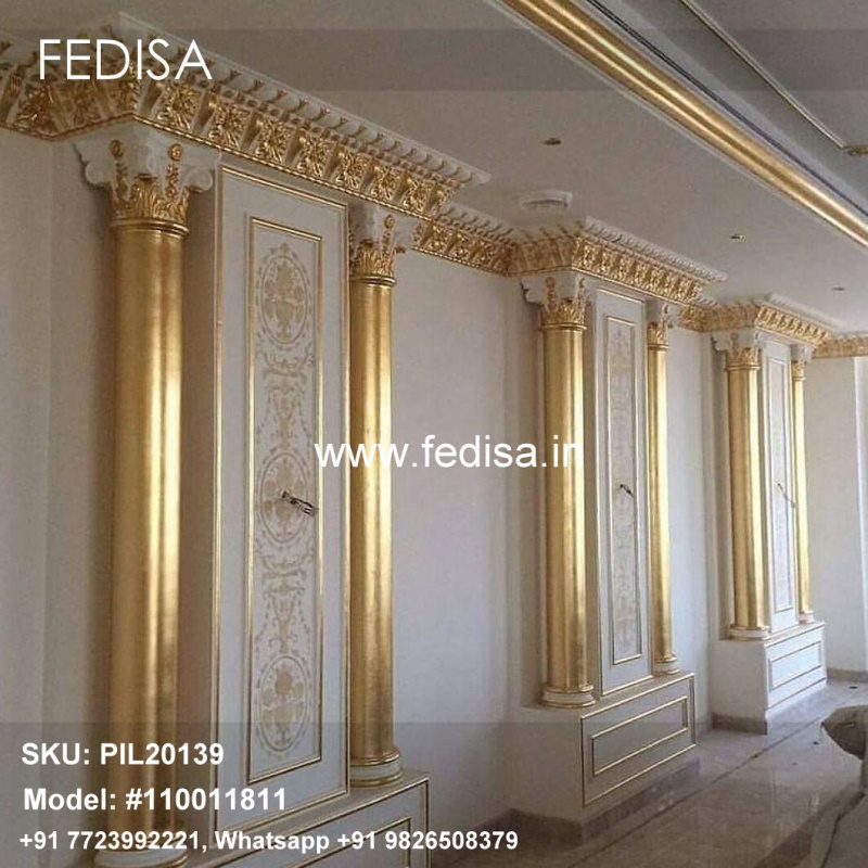 House With Pillars Outside Gypsum Pillar Design Square Pillar Design For Home