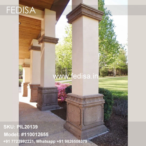 Brick Entrance Pillars Temple Pillar Painting Design Traditional Pillar Design