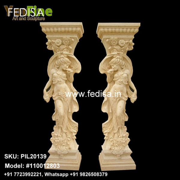 Compound Gate Pillar Design Temple Pillar Painting Design Traditional Pillar Design