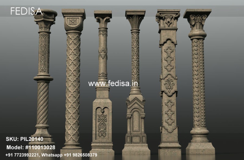Pop Design On Pillar Drawing Room Pillar Design Brick Wall Pillar Design