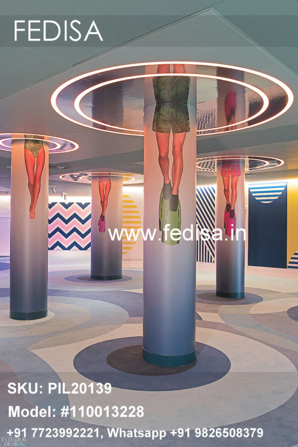 Round Cement Pillar Modern House With Pillars Tiles Design For Pillars