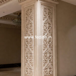 White Marble Pillar Design for House