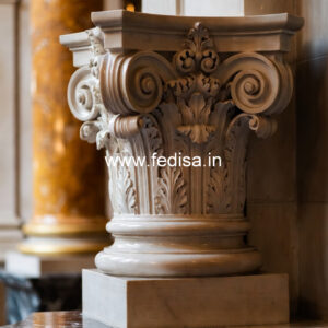 Marble Pillar Design for Office Entrance