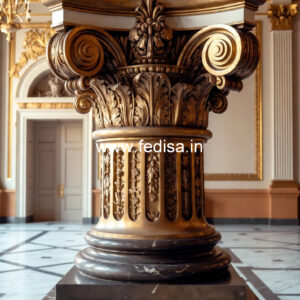 White Marble Pillar Design for House