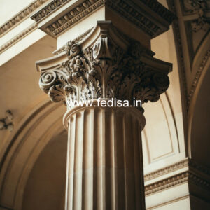 Carved Marble Pillar Design for Temple