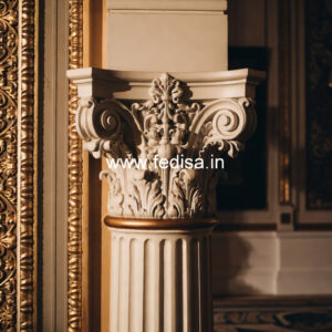 Marble Pillar Design with Carving Work