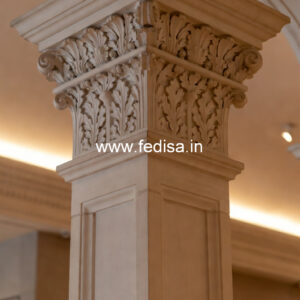 Marble Pillar Design with Decorative Patterns