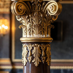 Marble Pillar Design with Detailed Carving