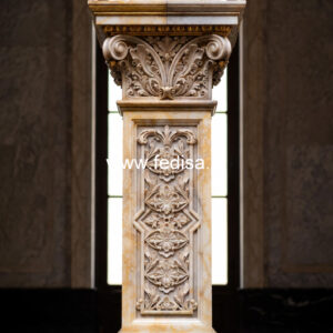 White Marble Pillar Design for House