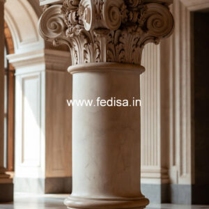 Carved Marble Pillar Design for Temple