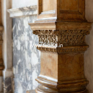 Marble Pillar Design with Carving Work