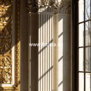 Marble Pillar Design with Detailed Carving