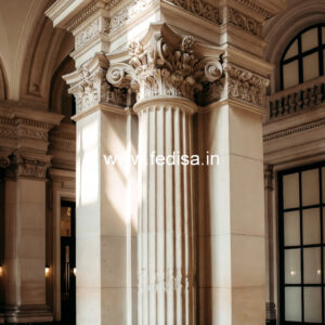 Carved Marble Pillar Design for Temple
