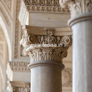 Marble Pillar Design with Royal Carving