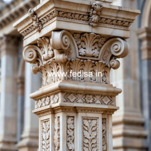 Marble Pillar Design for Luxury Entry