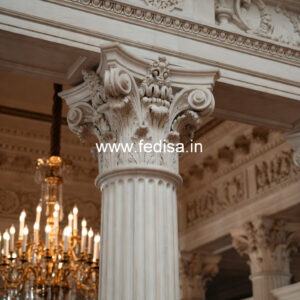 White Marble Pillar Design for House