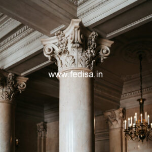 Carved Marble Pillar Design for Temple