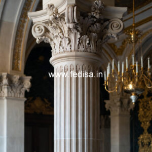 Marble Pillar Design for Duplex House