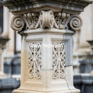 Carved Marble Pillar Design for Temple