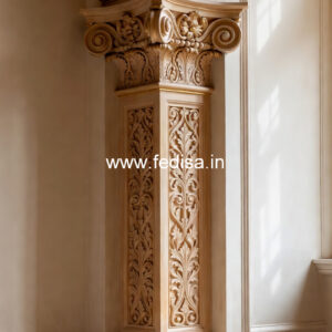 Marble Pillar Design with Engraving Work