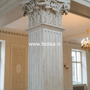 Marble Pillar Design with Royal Carving