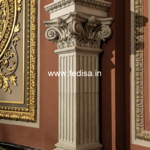 White Marble Pillar Design for House