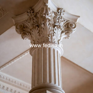 Carved Marble Pillar Design for Temple