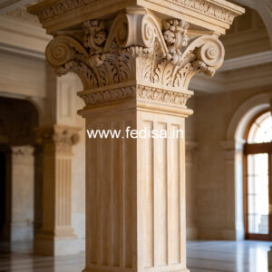 Marble Pillar Design for Stairs Area