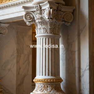 Marble Pillar Design with Carving Work
