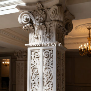 Marble Pillar Design with Decorative Patterns