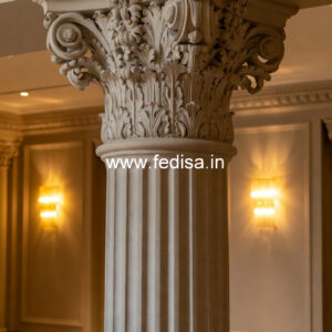 White Marble Pillar Design for House