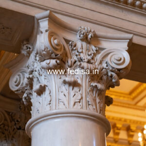Marble Pillar Design with Fine Carving