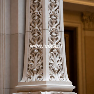 White Marble Pillar Design for House