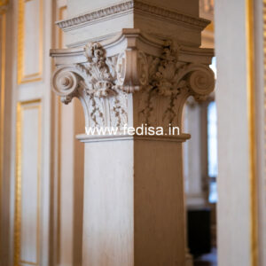 Carved Marble Pillar Design for Temple