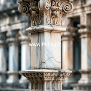 Marble Pillar Design with Artistic Work