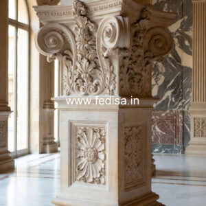 Marble Pillar Design for Luxury Entrance
