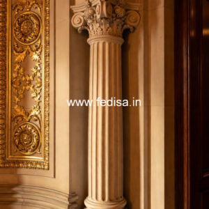 Carved Marble Pillar Design for Temple
