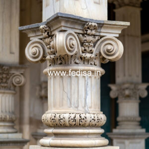 Marble Pillar Design for Stairs Area