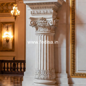 Marble Pillar Design with Detailed Carving