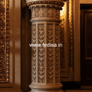 Marble Pillar Design with Fine Carving