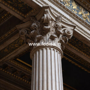 White Marble Pillar Design for House