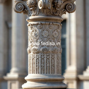Marble Pillar Design with Decorative Patterns