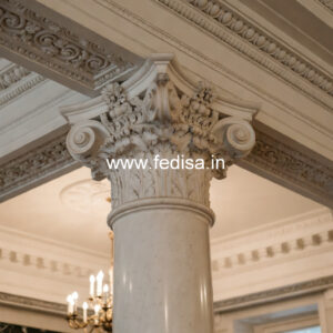 White Marble Pillar Design for House