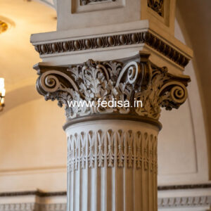Carved Marble Pillar Design for Temple