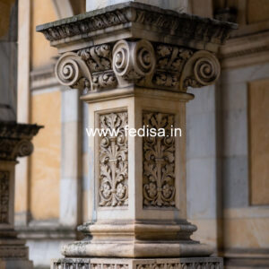 Marble Pillar Design for Stairs Area