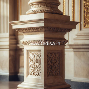 Marble Pillar Design for Showroom Entrance