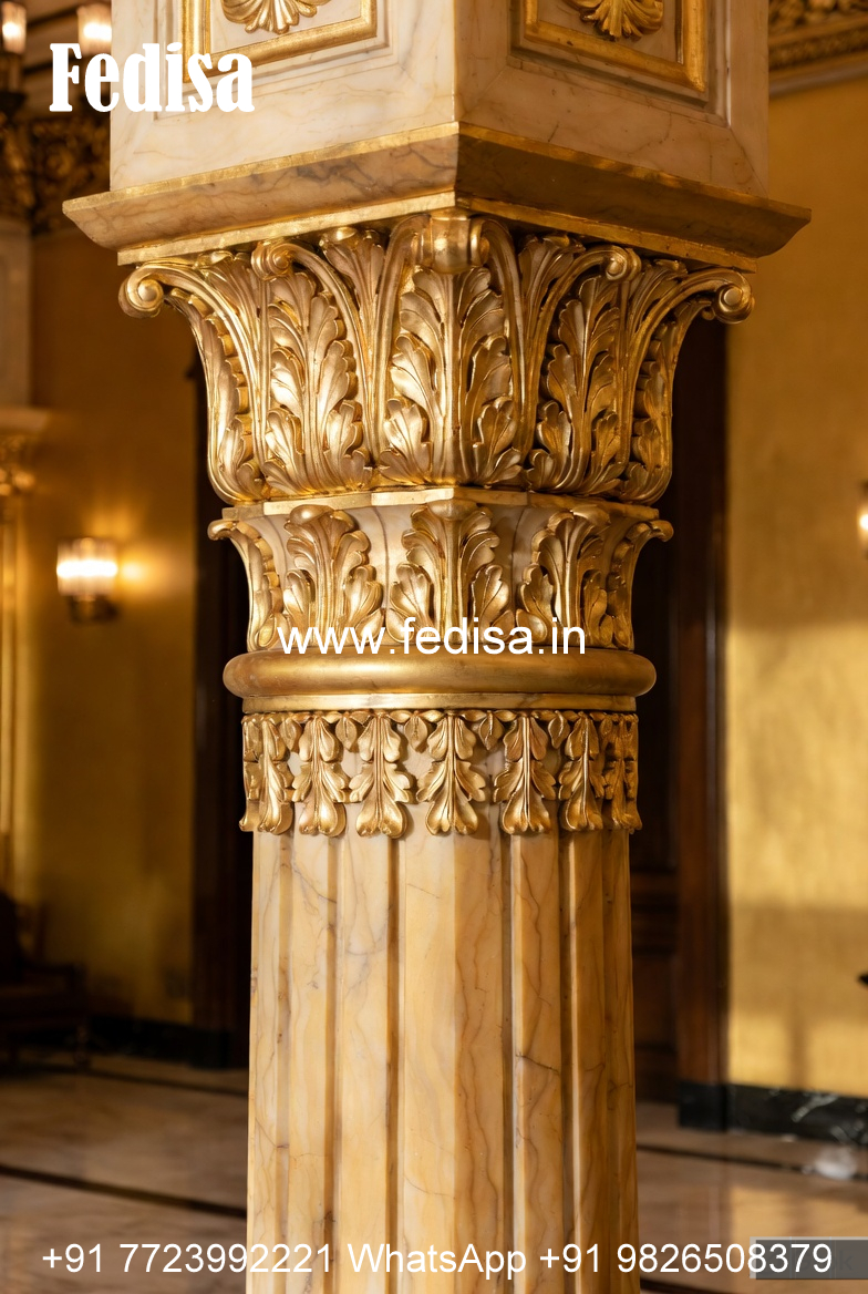 Marble Pillar Design for Luxury Entrance