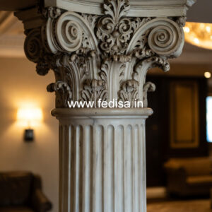 Marble Pillar Design with Royal Carving