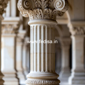 Marble Pillar Design with Fine Carving